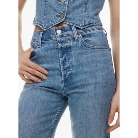 Denim Forum The Arlo Hi-Rise Straight Jean Blue 31906 - Picture 4 of 15